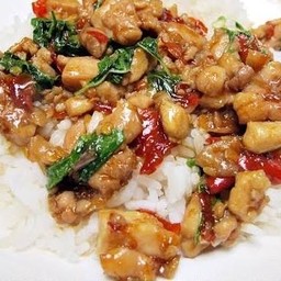 กระเพราไก่ราดข้าว