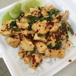 กะเพราไก่ราดข้าว