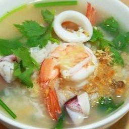ข้าวต้มกุ้ง+ปลาหมึก