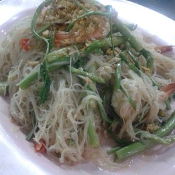 เส้นหมี่ผัดกระเฉดกุ้ง(ใหญ่)
