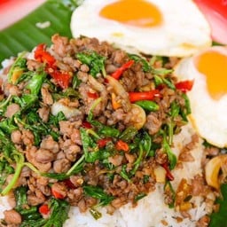 กะเพราถาดหมู