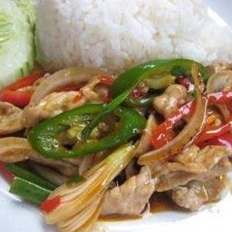 ข้าวผัดพริกหยวกหมู ,ไก่ (ระบุได้เลย)
