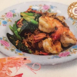 เส้นเล็กแห้งคั่วพริกสด กุ้งหรือไก่