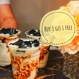 ลด 25% เฉาก๊วยบราวน์ชูการ์นมสด 4แก้ว