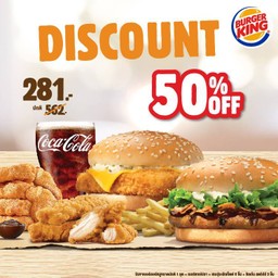 ลด 50% Ninja Burger VM16 + Fish Burger + 6 Nuggets + 3 Chicken strip เหลือ 281 บ