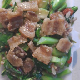 คะน้าหมูกรอบราดข้าว