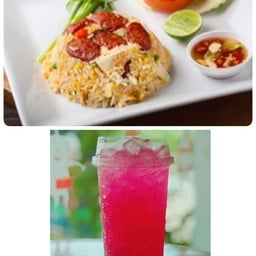 ข้าวผัดกุนเชียง+เครื่องดื่ม22ออนซ์
