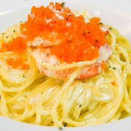 สปาเก็ตตี้ครีมซอสกุ้ง
