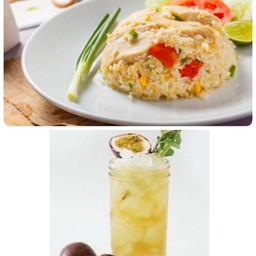 ข้าวผัดไก่+เครื่องดื่ม22ออนซ์
