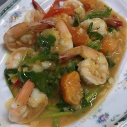 กุ้งผัดไข่เค็ม