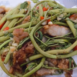กระเฉดหมูกรอบ