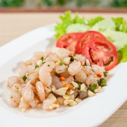 กุ้งสับผัดพริกขี้หนูสวน