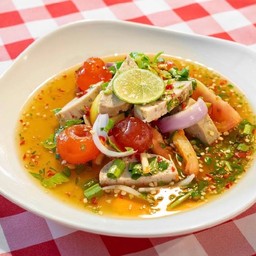 ยำหมูยอไข่แดงเค็ม