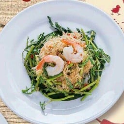 ผัดหมี่กระเฉดพริกกุ้ง