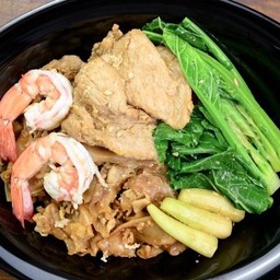 ผัดซีอิ๊ว หมู+กุ้ง