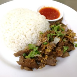ข้าวเป็ดกระเทียมพริกไทย