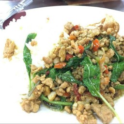 กระเพรา กับข้าว