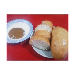 หมั่นโถว จิ้มสังขยา นมสด