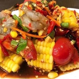 ตำข้าวโพดปูปาร้ากุ้งสด