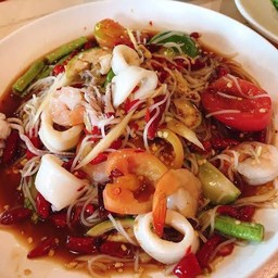 ตำซั่วหมึก+กุ้ง