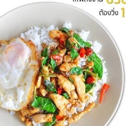 กะเพรา เตาถ่าน ปากเกร็ด