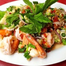 ยำตะไคร้กุ้งสด