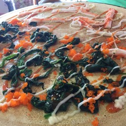 ผักโขม ปูอัด ไข่กุ้ง