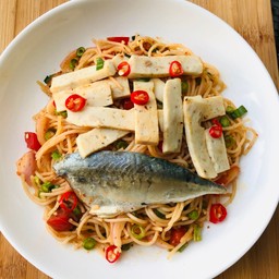 ยำขนมจีนหมูยอ+ปลาทู