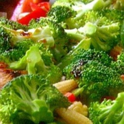 Fried broccoli with chicken