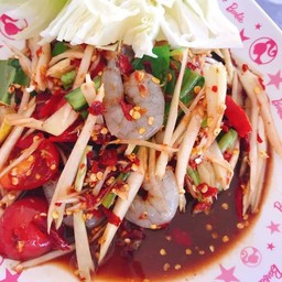 ตำปลาปร้ากุ้งสด