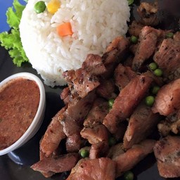 ข้าวไก่พริกไทยดำ&น้ำจิ้มแจ่ว