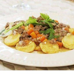 ผัด หมูสับ เต้าหู้ไข่