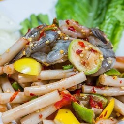 ตำไหลบัวกุ้งสด