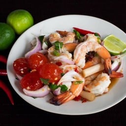 ยำกุ้งสุก+ไข่แดงเค็ม