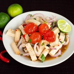 ยำหมูยอ+ไข่แดงเค็ม