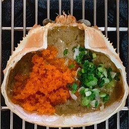 มันปูย่างไข่กุ้ง+ต้นหอม
