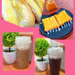 กาแฟสด นมฮอกไกโด วอฟเฟอร์ แซนวิช ขนมปังปิ้ง สาขาประตูน้ำพระอินทร์