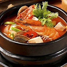 Seafood Kimchi Soup with Rice ซุปกิมจิซีฟู้ด+ข้าวเปล่า
