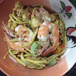 ตำหน่อไม้กุ้งสด(ดิบ)