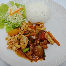 ข้าวไก่ผัดเม็ด