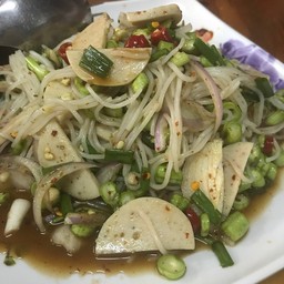 ยำขนมจีน หมูยอ (ปลาร้า)