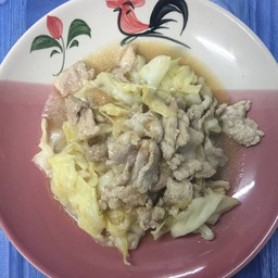 ผัดกระหลำ่ปลีใส่หมู(กับข้าว)