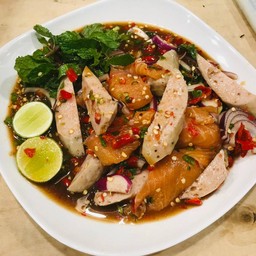 ยำแซลมอน+หมูยอ