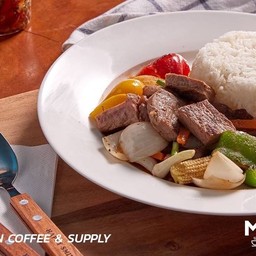 ข้าวเนื้อผัดน้ำมันหอย