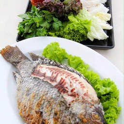 เมี่ยงปลาทับทิมเผา
