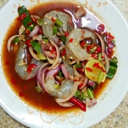 ยำกุ้งสดน้ำปลาร้า