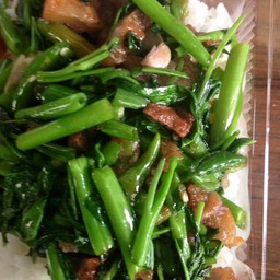 ข้าวราดผักบุ้ง