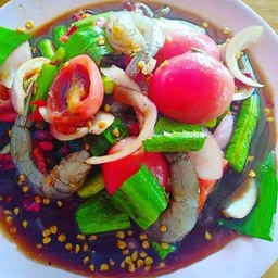 ยำร้ากุ้งสด