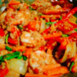 ผัดผงกะหรี่ กุ้งเป็นกับข้าว