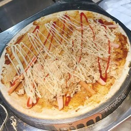 พริกเผาหมูหยองไส้กรอกเครป (พริกเผาจะใส่มากหรือน้อยให้แจ้งร้านค้าทำตามสูตรค่ะ)